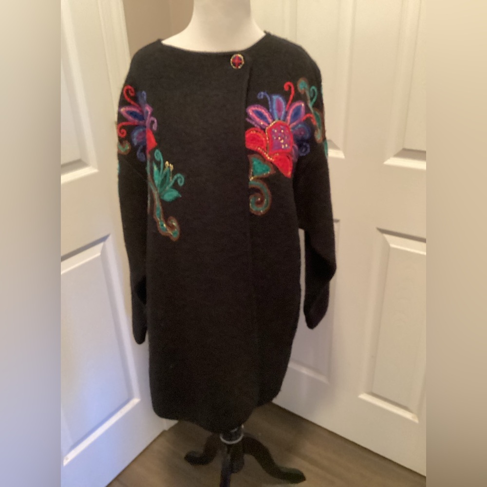 Vintage 100% Wool Medium Jacket Double Breasted Cardigan Slight Flaw